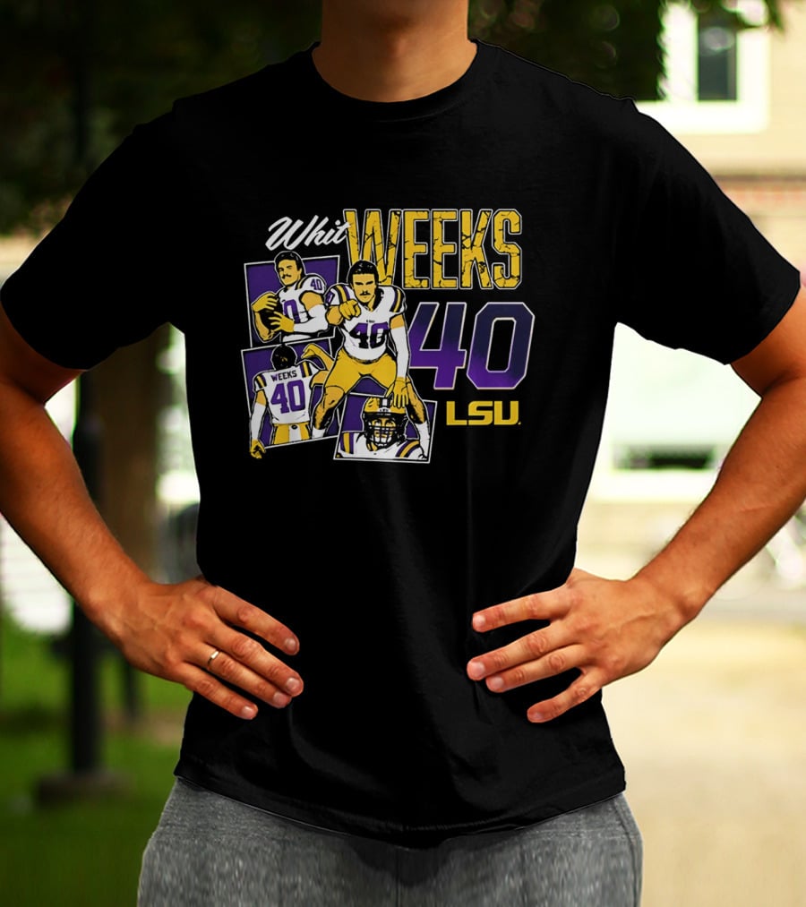 Whit Weeks LSU Tigers Number 40 College Football Collage T-Shirt