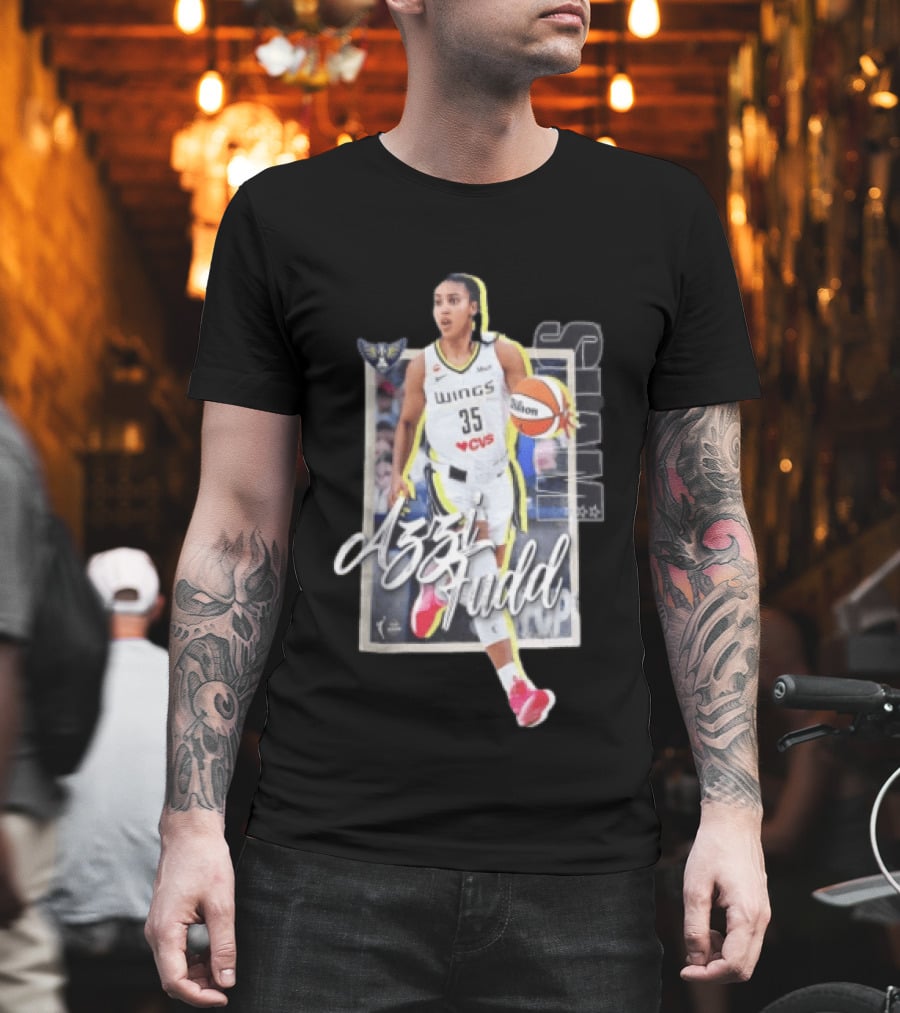 Dallas Wings Azzi Fudd 35 Basketball Player With Ball T-Shirt