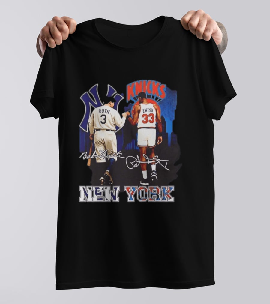 New York Ruth Ewing Yankees Knicks Legends T-Shirt