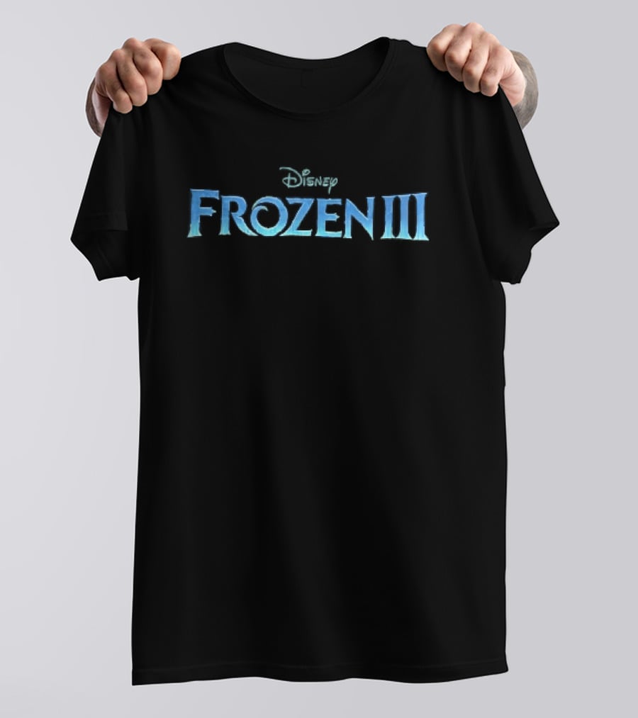 Disney Frozen III Blue Icy Franchise Black T-Shirt