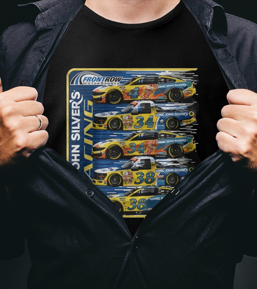 NASCAR Front Row Motorsports Long John Silver's Racing Cars 4 34 38 T-Shirt