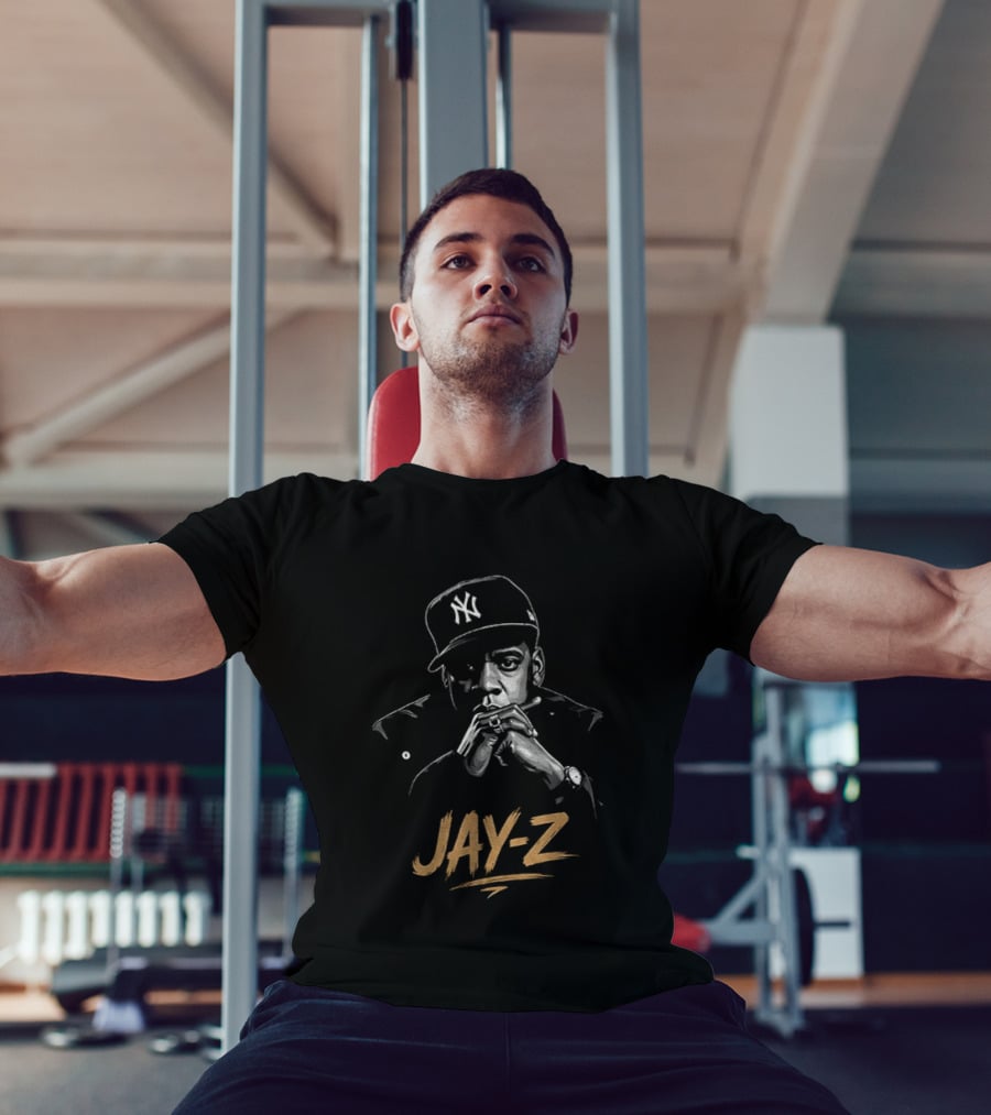 Jay Z Hip Hop Artist Featuring New York Yankees Cap T-Shirt