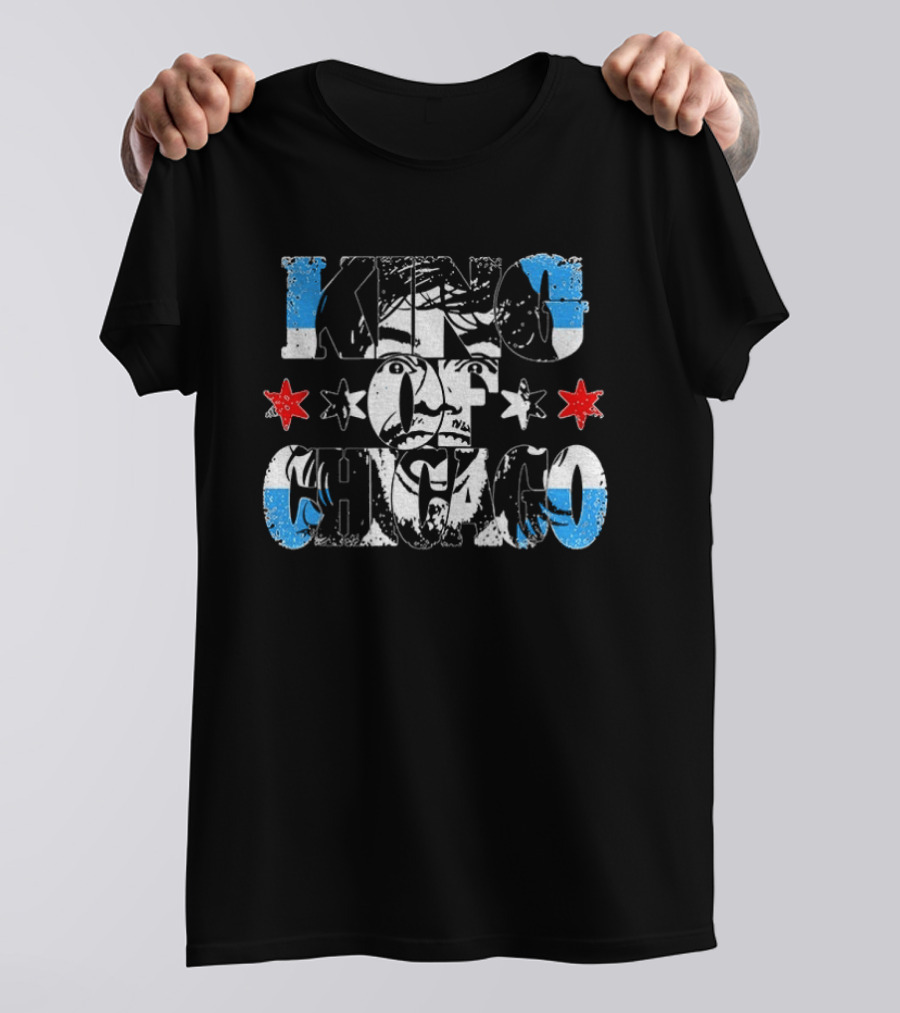 King Of Chicago Blue And Red Stars T-Shirt