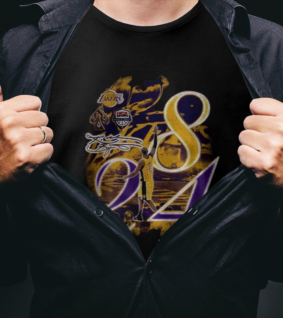 Kobe Bryant Los Angeles Lakers USA Basketball Signature 8 24 T-Shirt