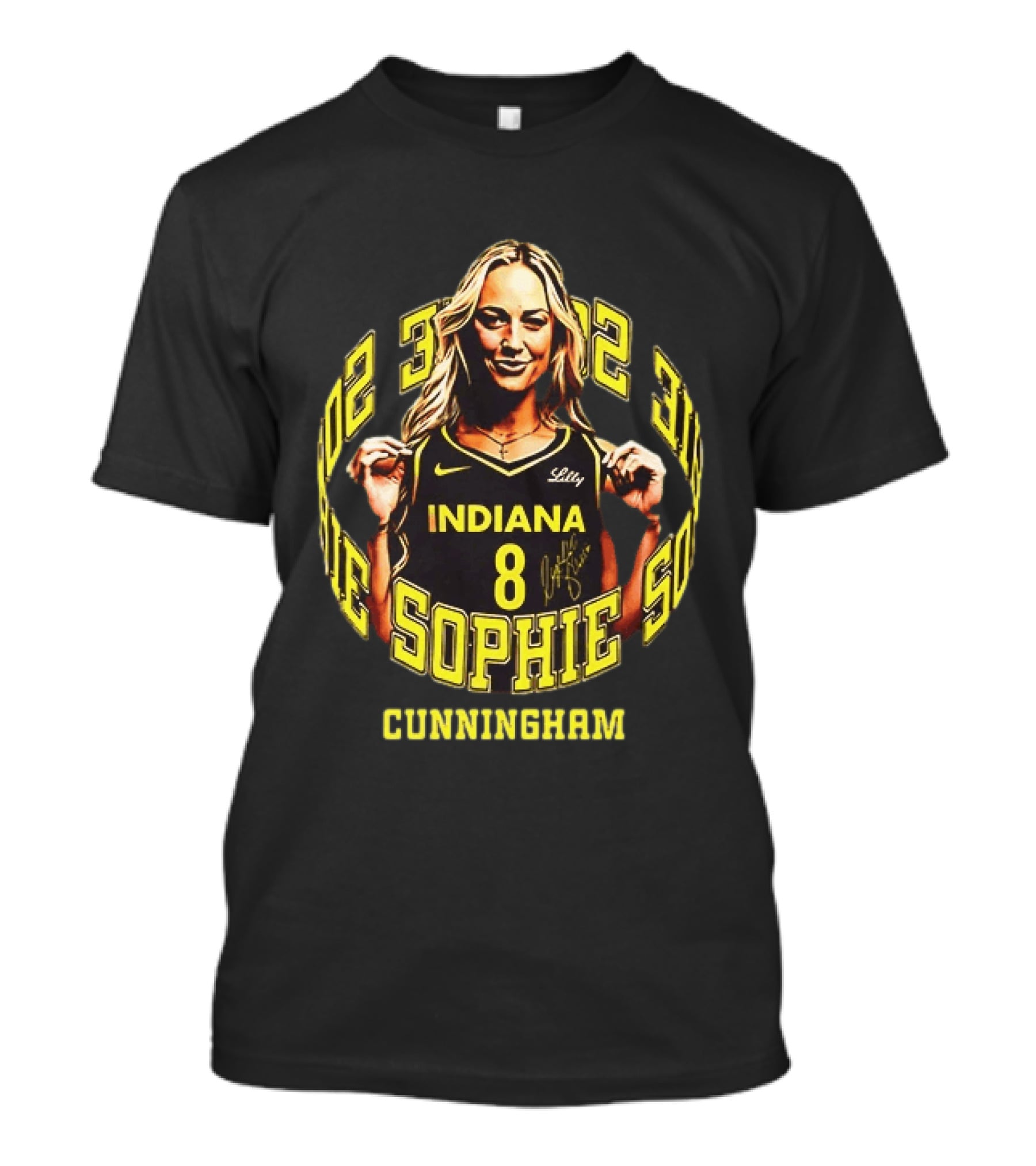 Sophie Cunningham Indiana 8 Basketball Player Signature T-Shirt