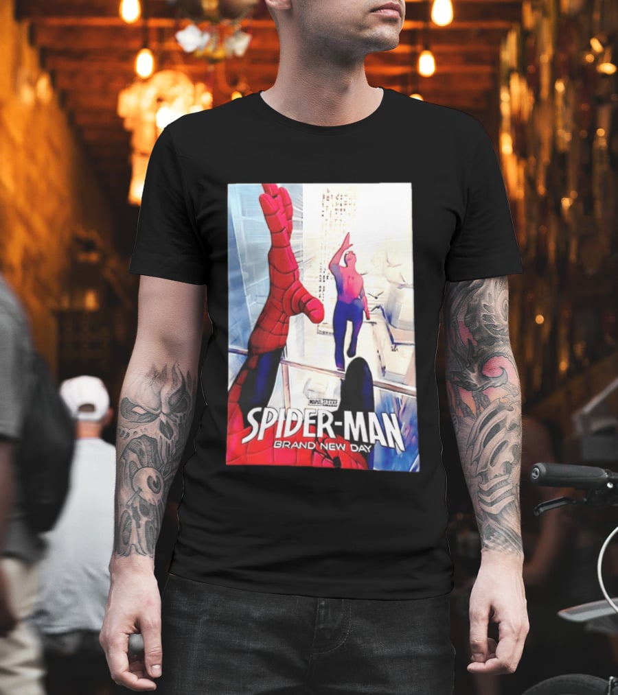 Marvel Spider Man Brand New Day High Five Scene T-Shirt