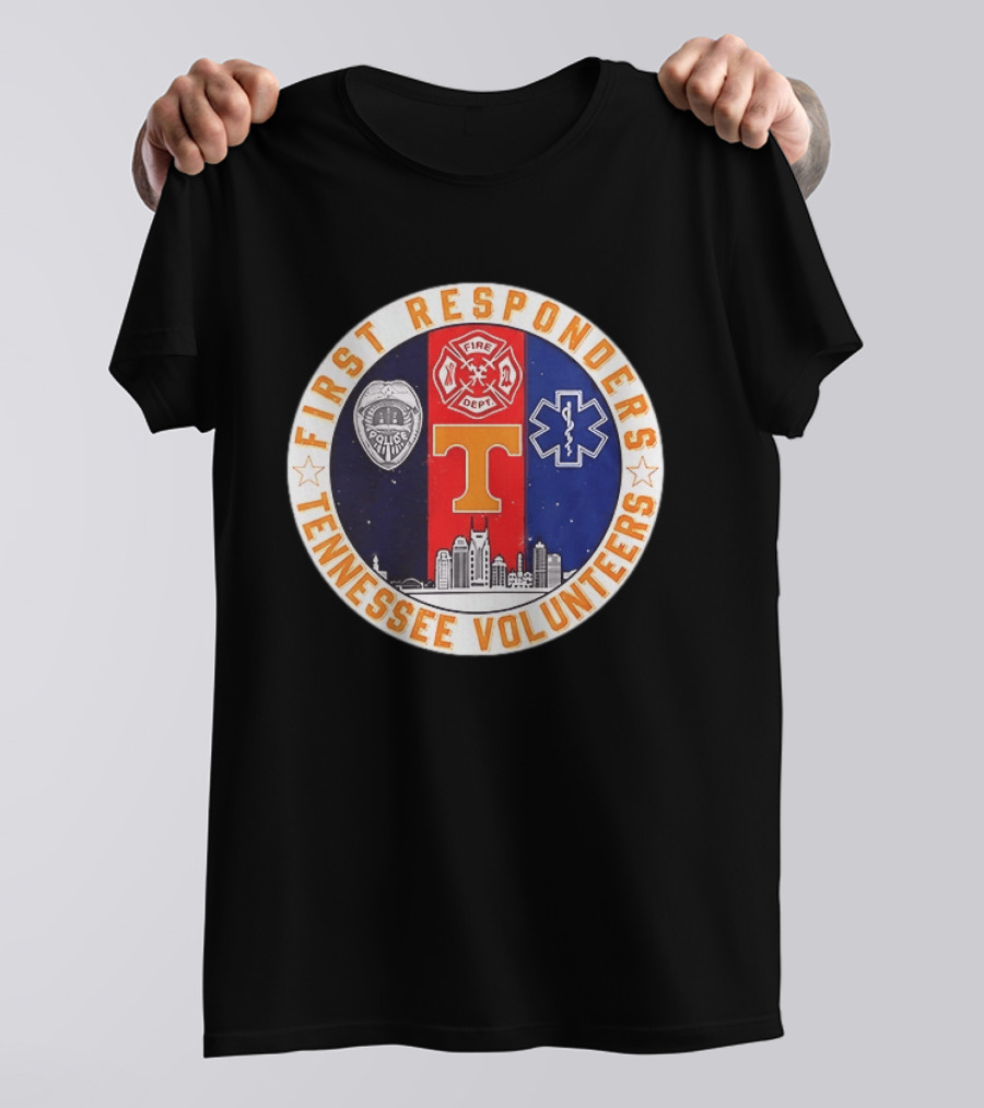 Tennessee Volunteers First Responders Police Fire EMS Skyline T-Shirt