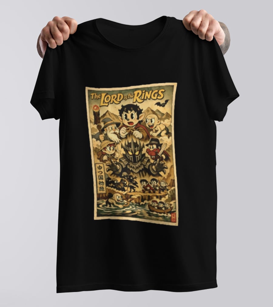 The Lord Of The Rings Middle Earth Tale Cartoon Adventure T-Shirt