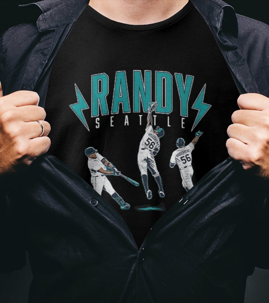 Randy Seattle Arozarena Baseball Player 56 Lightning Action T-Shirt