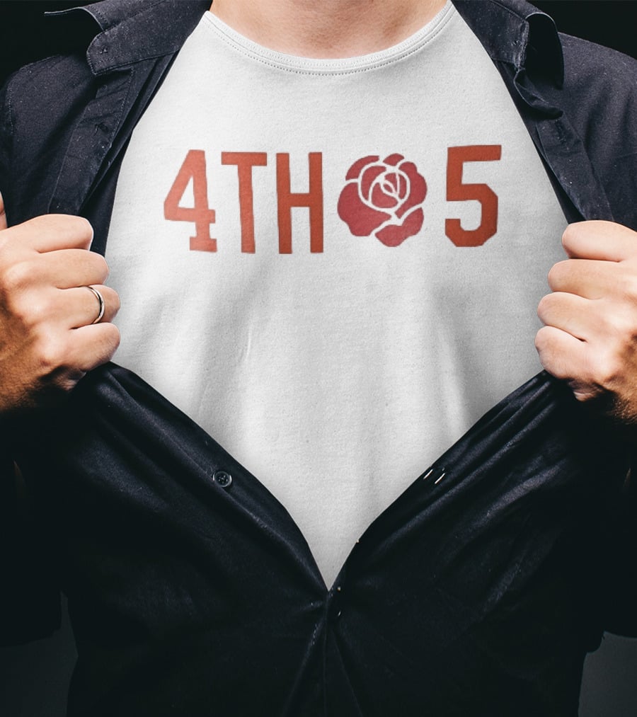 4th 5 Red Rose Varsity Athleisure Block Numbers T-Shirt