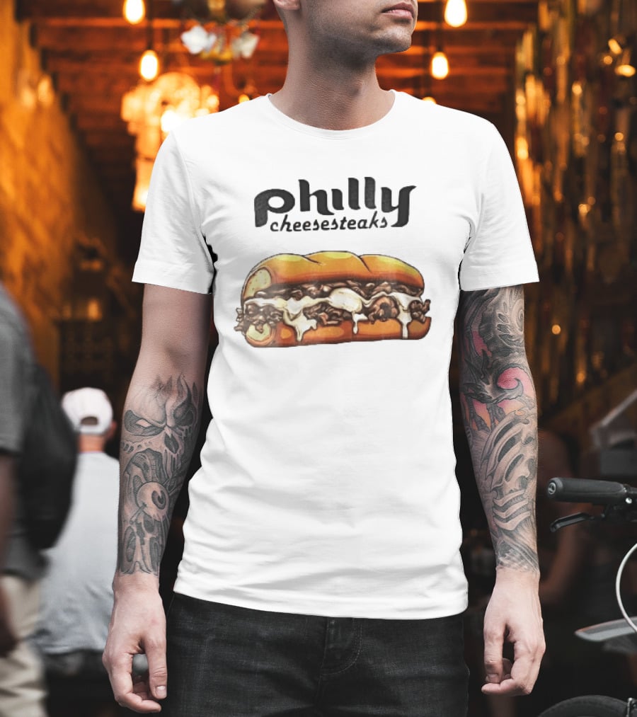 Philly Cheesesteaks Cartoon Beef Hoagie Melted Provolone Sandwich T-Shirt