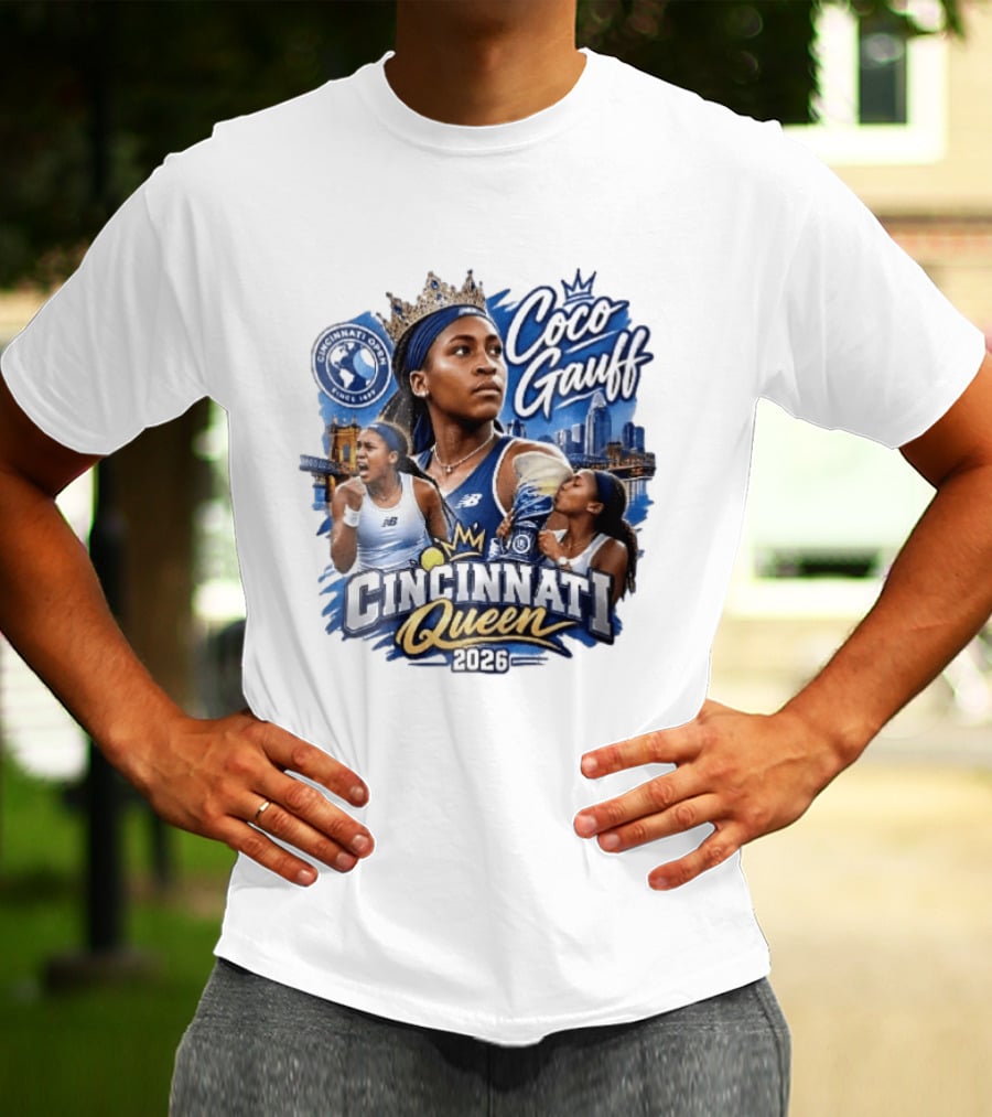 Coco Gauff Cincinnati Queen 2026 Tennis Champion Crowned Skyline T-Shirt