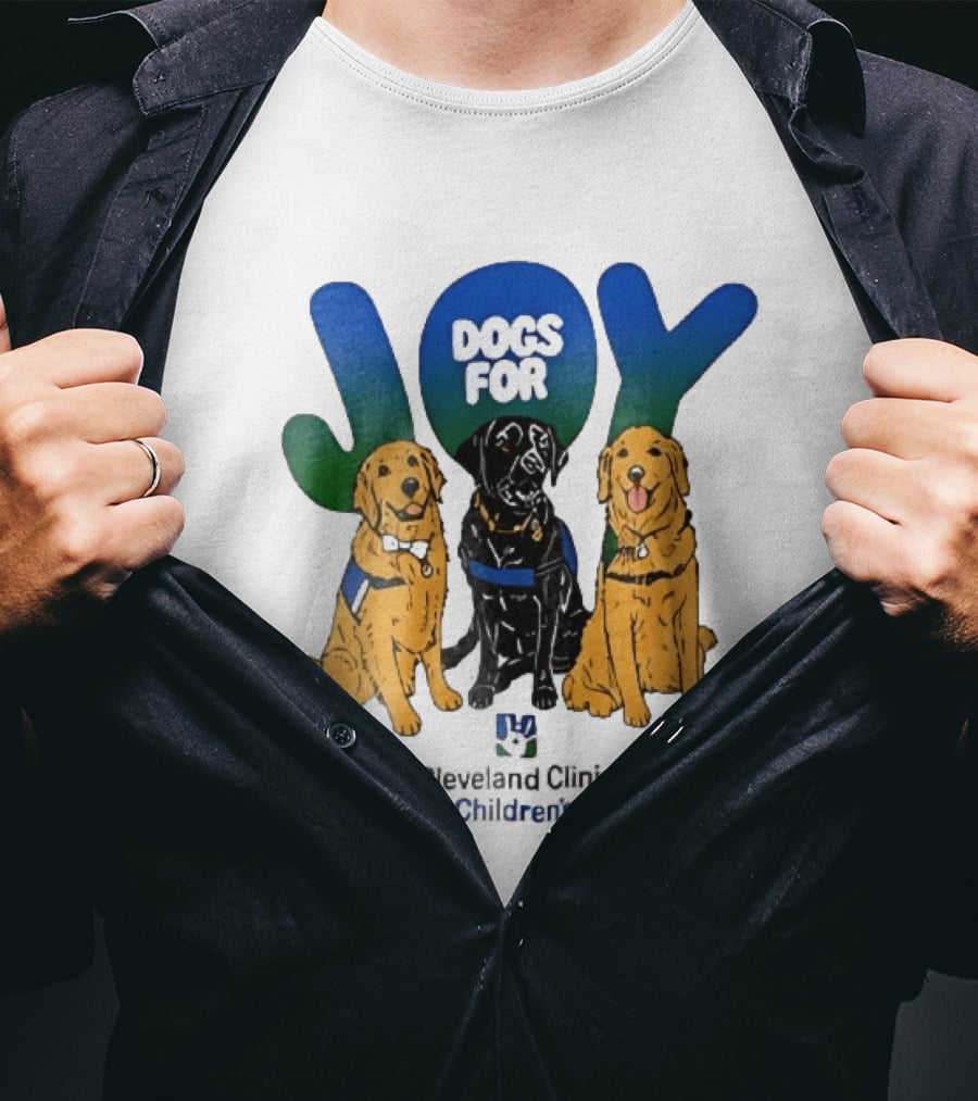 Cleveland Clinic Children's Dogs For Joy Golden Retrievers Black Lab Cartoon T-Shirt