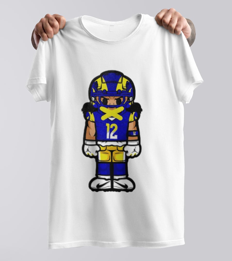 Los Angeles Rams Puka Nacua No 12 Chibi Character Football Player T-Shirt