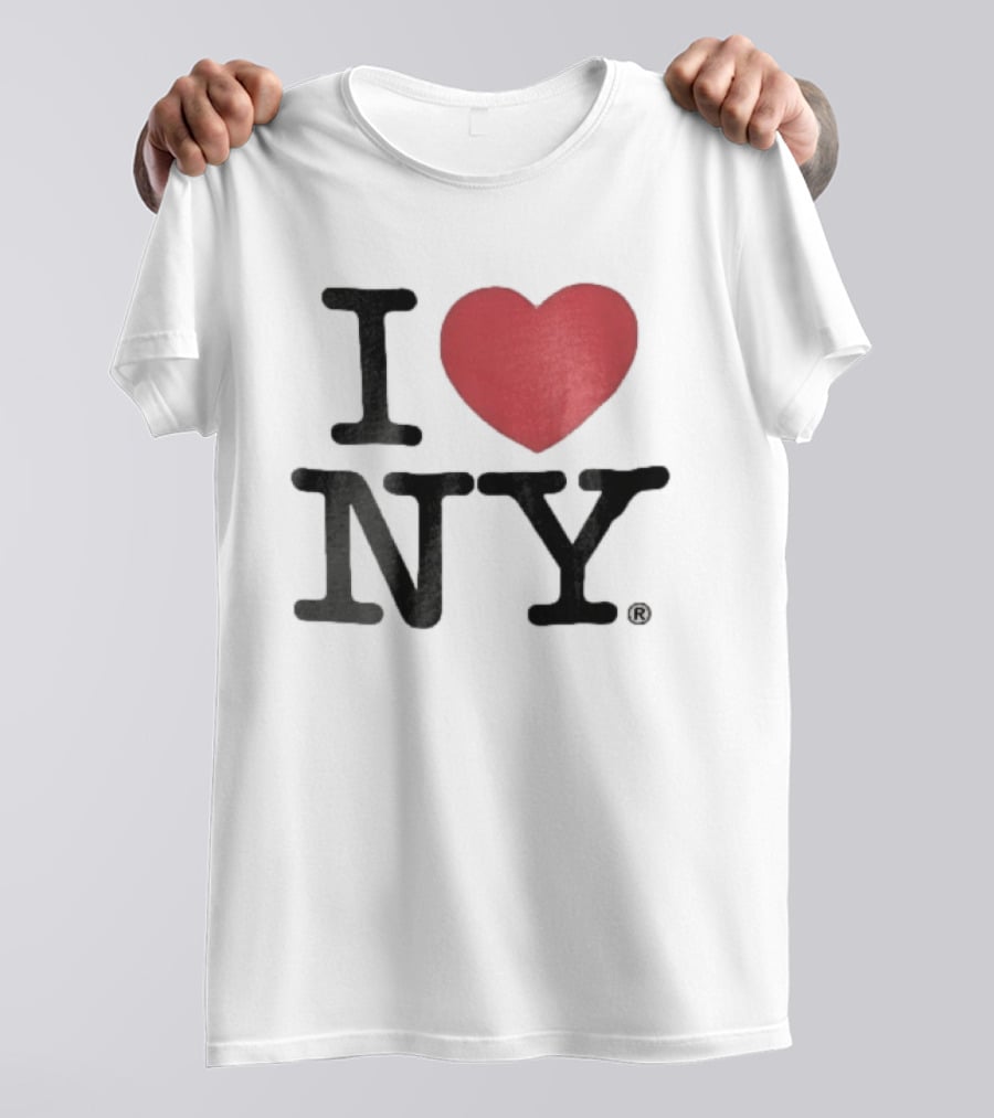 I Love NY Red Heart Black Font T-Shirt