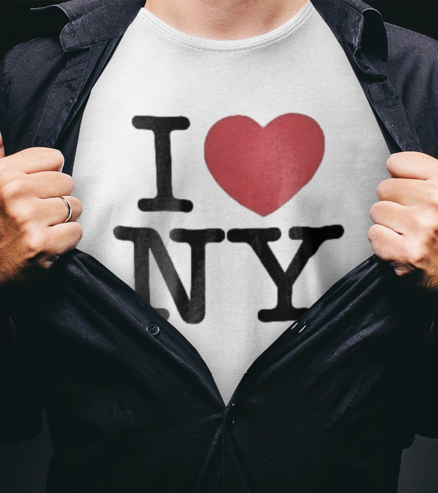 I Love NY Red Heart Black Font T-Shirt