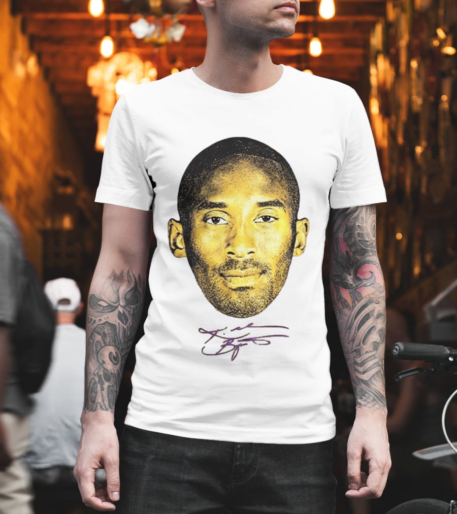 Kobe Bryant Los Angeles Lakers Basketball Legend Face Signature T-Shirt