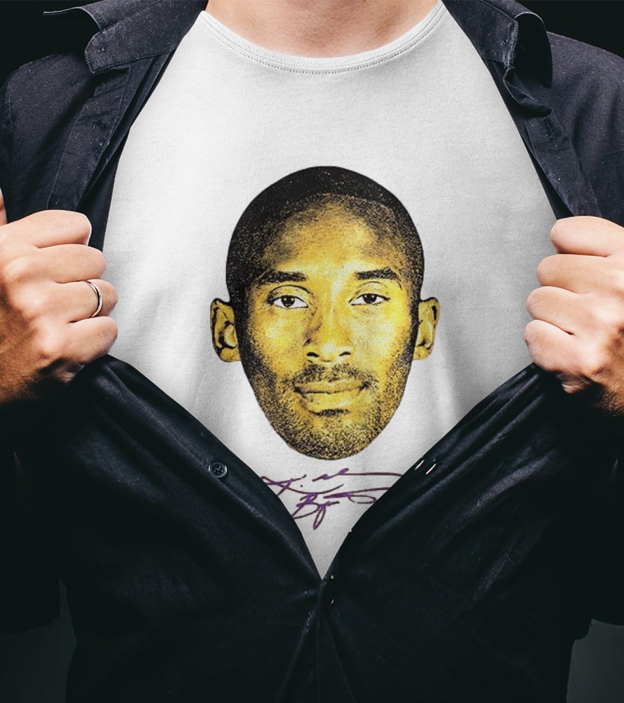 Kobe Bryant Los Angeles Lakers Basketball Legend Face Signature T-Shirt
