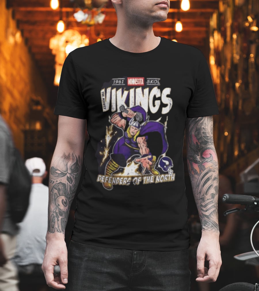 1961 Minnesota Vikings Skol The Mighty Vikings Defenders Of The North T-Shirt
