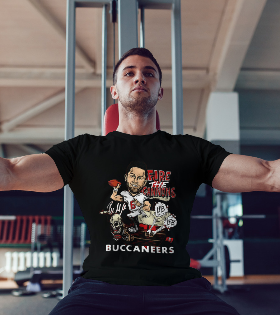 Baker Mayfield Tampa Bay Buccaneers Fire The Cannons LFB Skull Football Caricature T-Shirt
