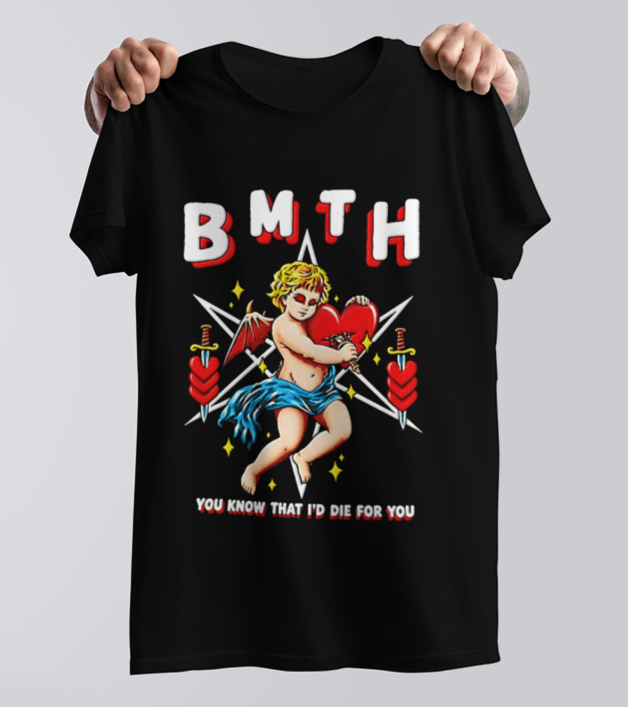 BMTH You Know That I'd Die For You Cupid Heart Wings Swords T-Shirt
