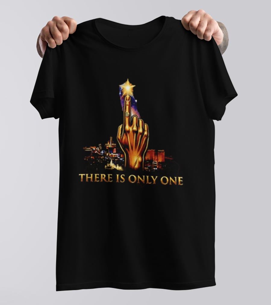 There Is Only One Golden Hand Gesture Cityscape Starry Night T-Shirt