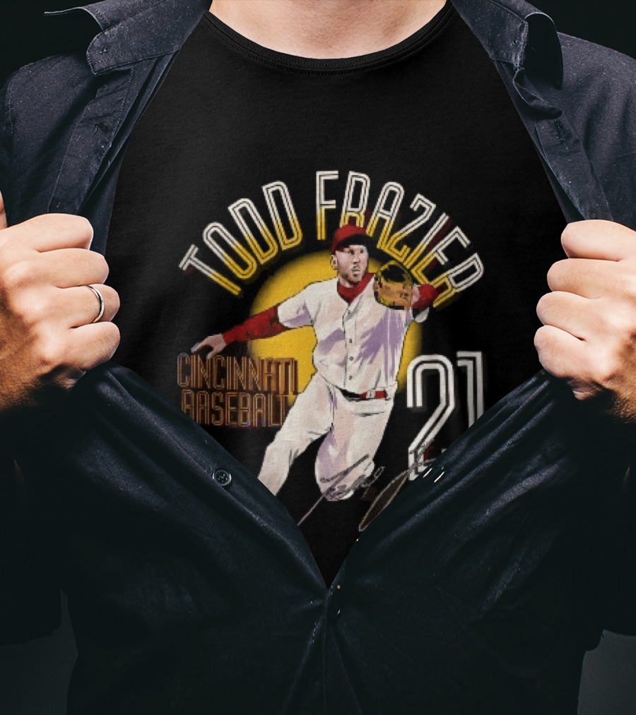 Todd Frazier Cincinnati Baseball 21 Fielding Yellow Sun T-Shirt