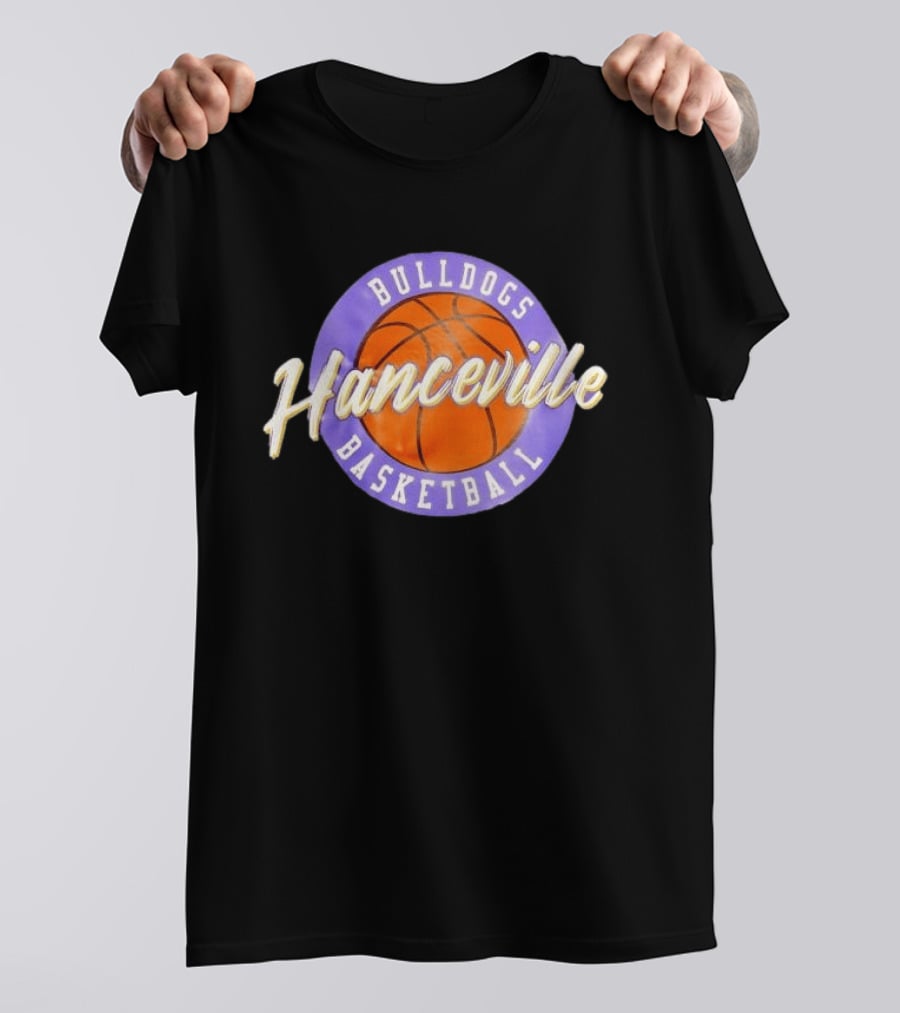 Hanceville Bulldogs Basketball Purple Circle Orange Ball T-Shirt