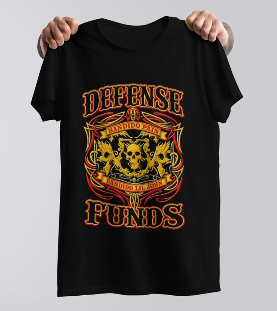 Defense Bandido Pain Bandido Lil John Funds Skull Crest T-Shirt