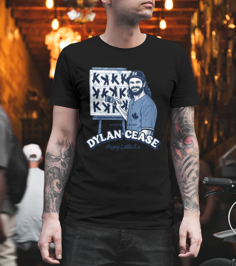 Dylan Cease Blue Jays Strikeout Artist Happy Little K's 84 Cap Maple Leaf T-Shirt