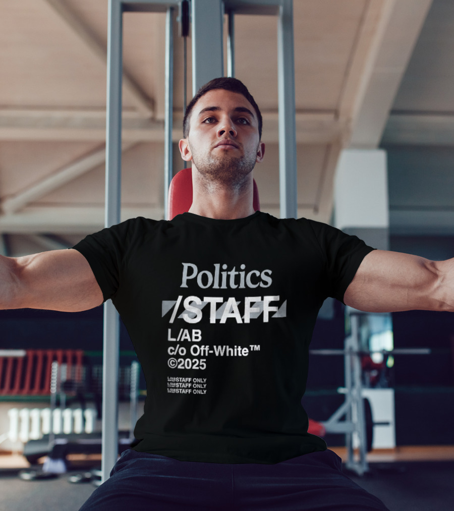 Politics Staff L Ab C O Off White 2025 Diagonal Stripes Only T-Shirt