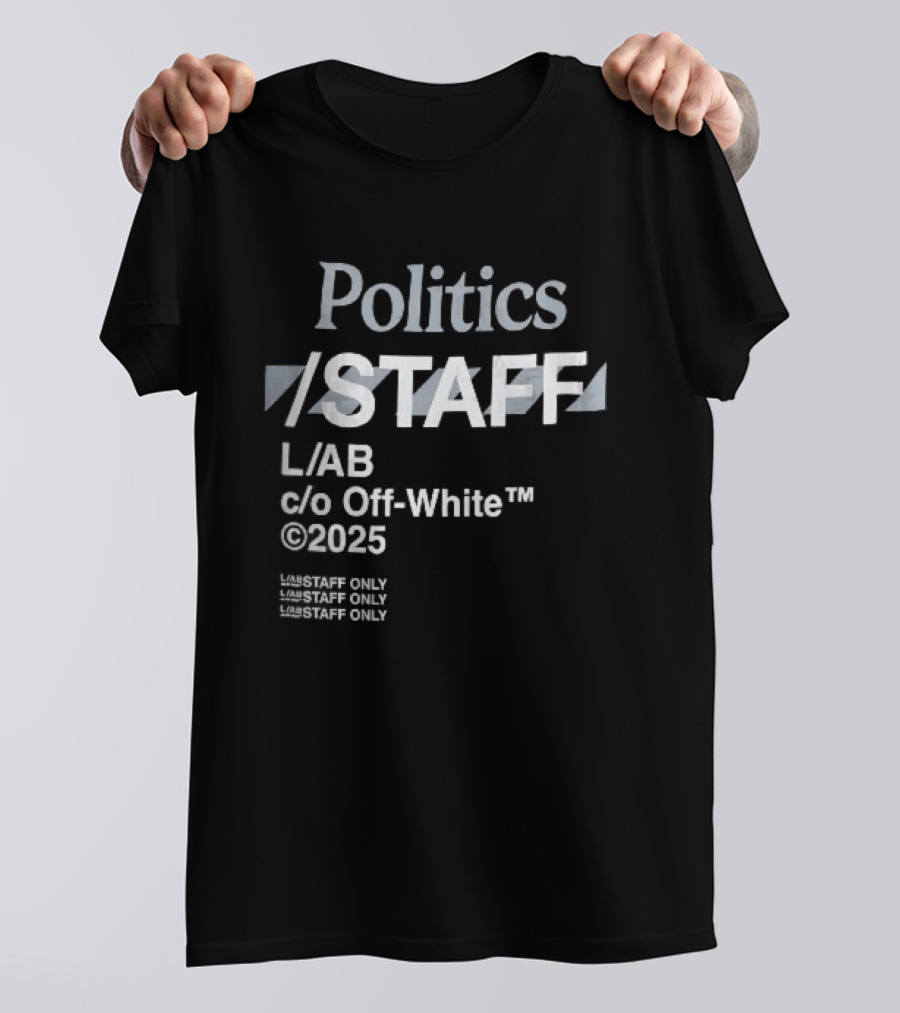 Politics Staff L Ab C O Off White 2025 Diagonal Stripes Only T-Shirt