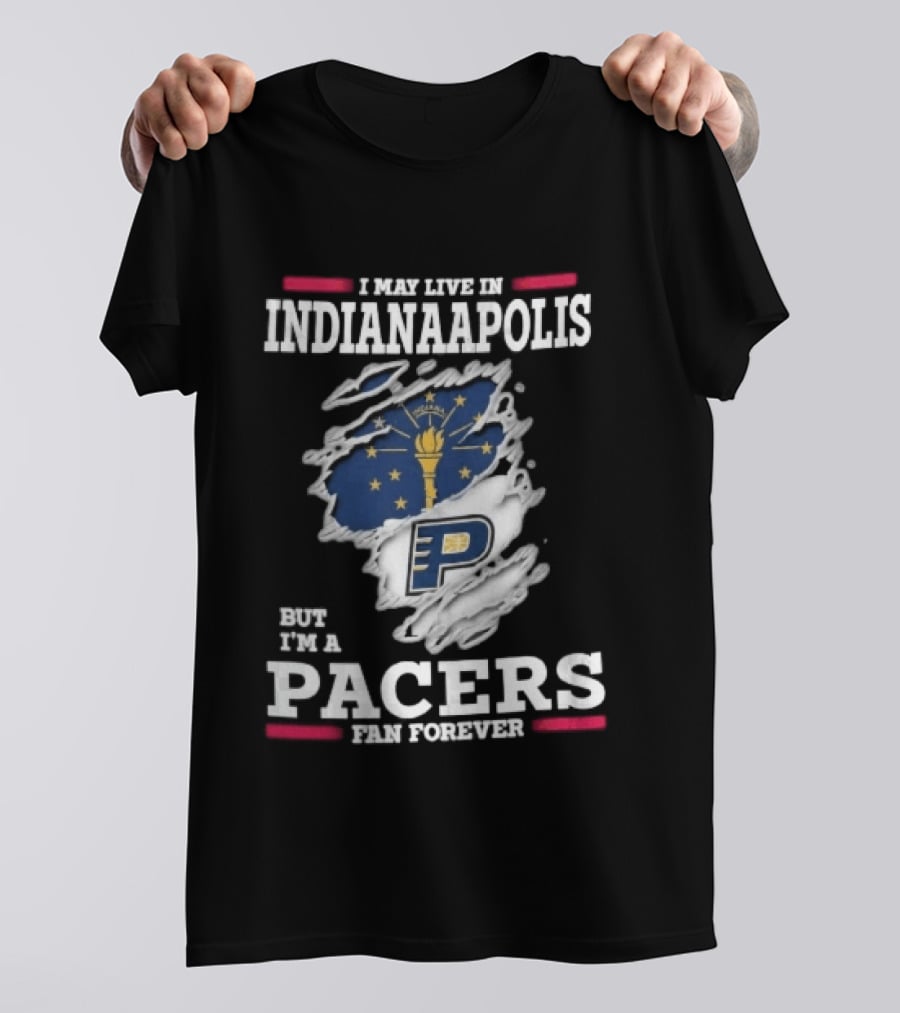 Indianaapolis Pacers Fan Forever Torn State Flag NBA Indiana T-Shirt
