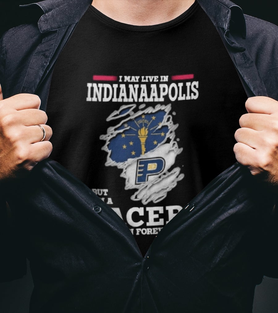 Indianaapolis Pacers Fan Forever Torn State Flag NBA Indiana T-Shirt