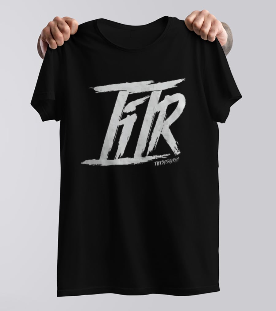 FTR This Is The Way White Brush Stroke Monogram Black T-Shirt