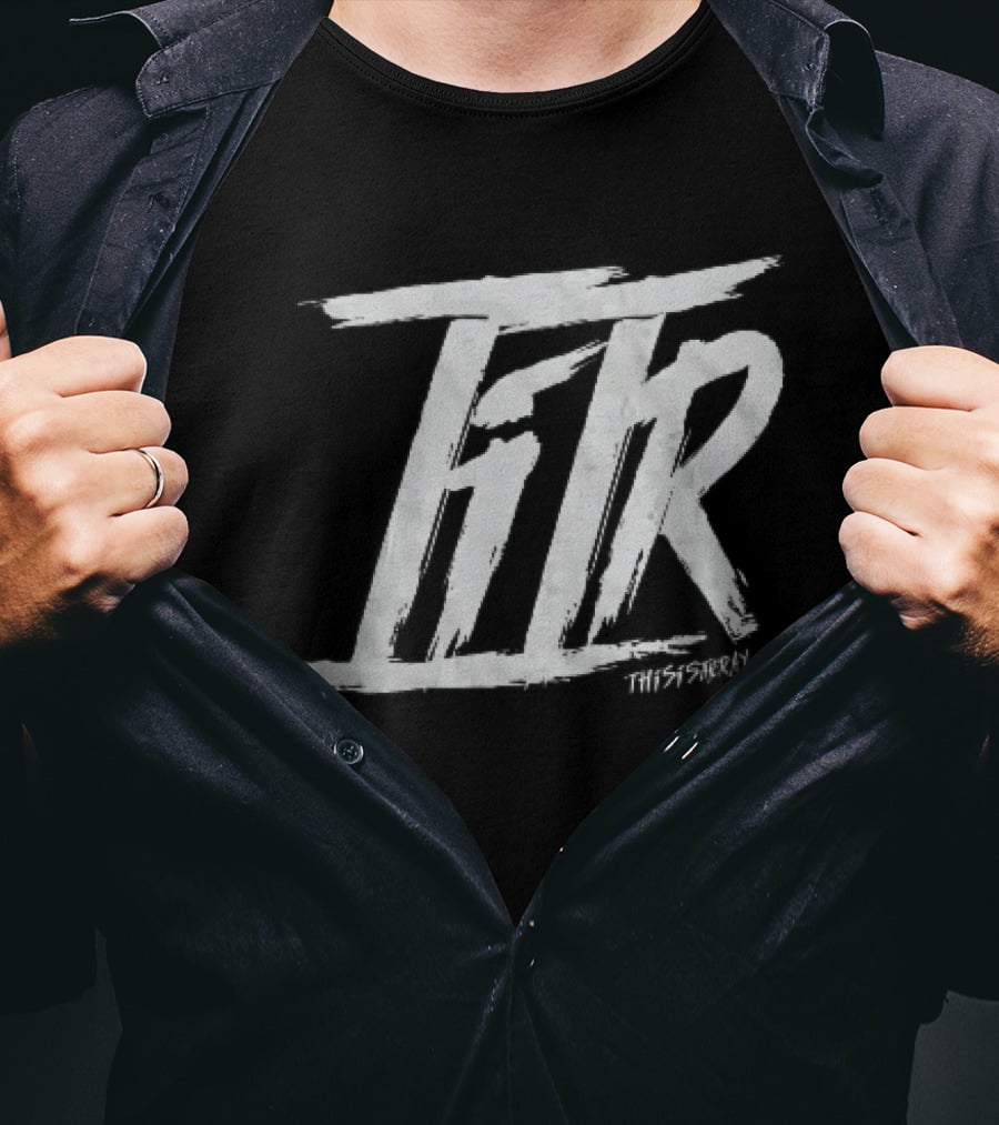 FTR This Is The Way White Brush Stroke Monogram Black T-Shirt