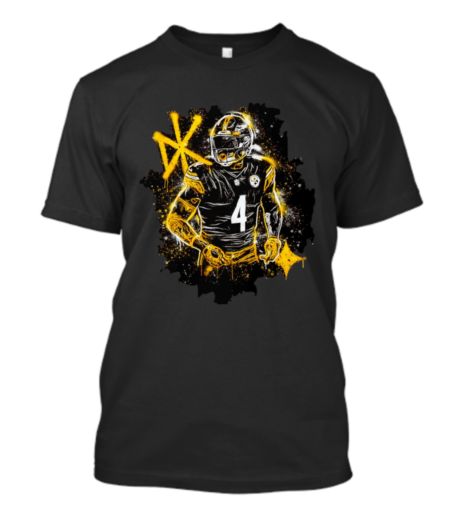 Pittsburgh Steelers Number 4 Player Graffiti T-Shirt