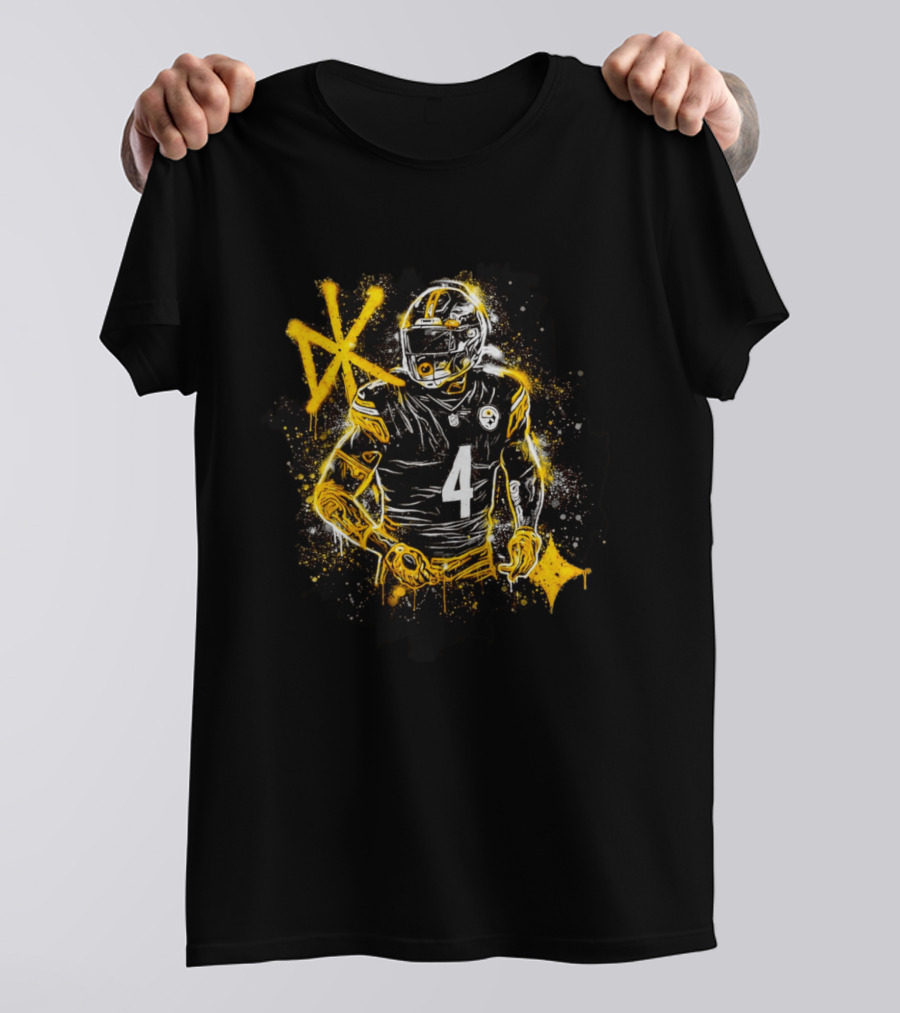 Pittsburgh Steelers Number 4 Player Graffiti T-Shirt