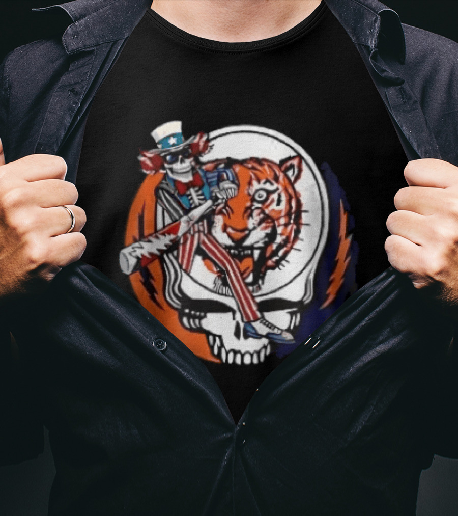 Grateful Dead Uncle Sam Skull And Tiger Steal Your Face T-Shirt