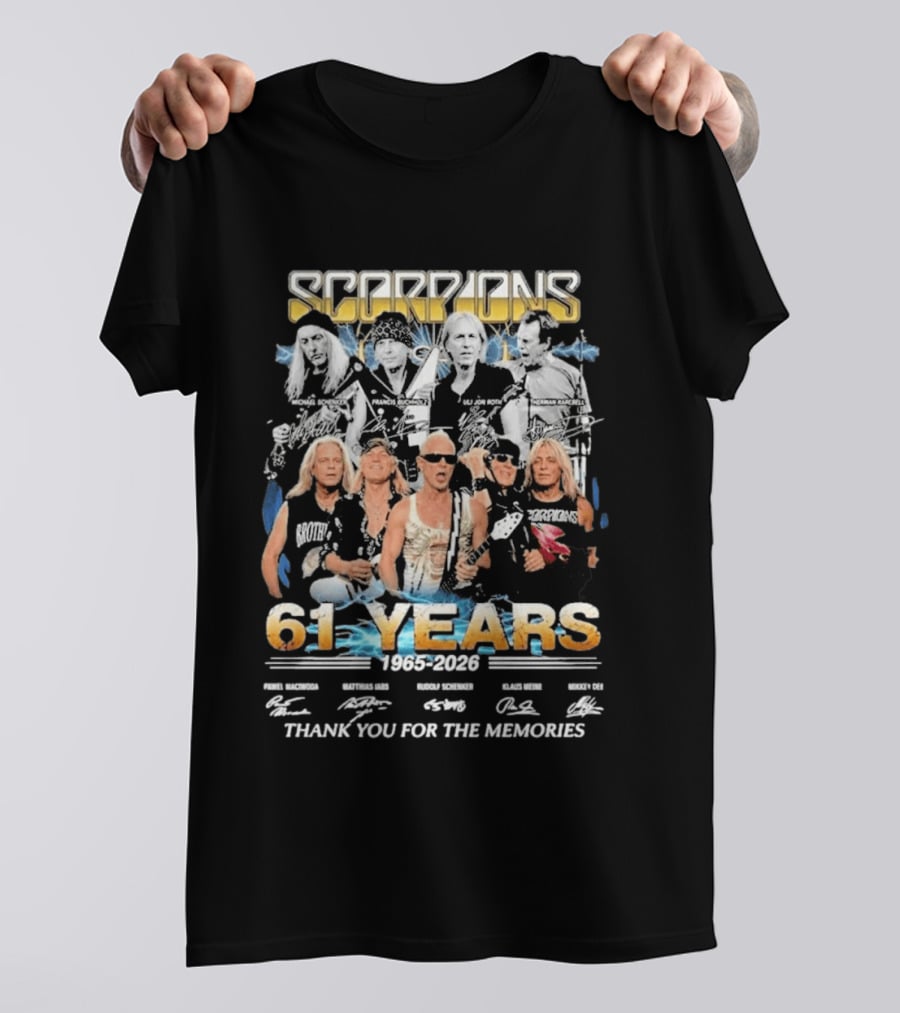 Scorpions Band 61 Years 1965 2026 Thank You For The Memories T-Shirt