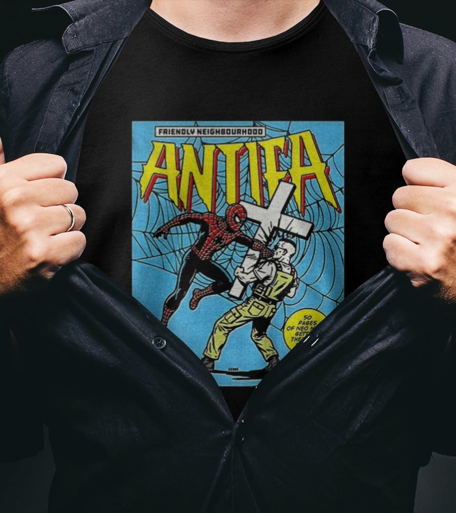 Friendly Neighbourhood Antifa Spider Man Punch 1st Issue T-Shirt