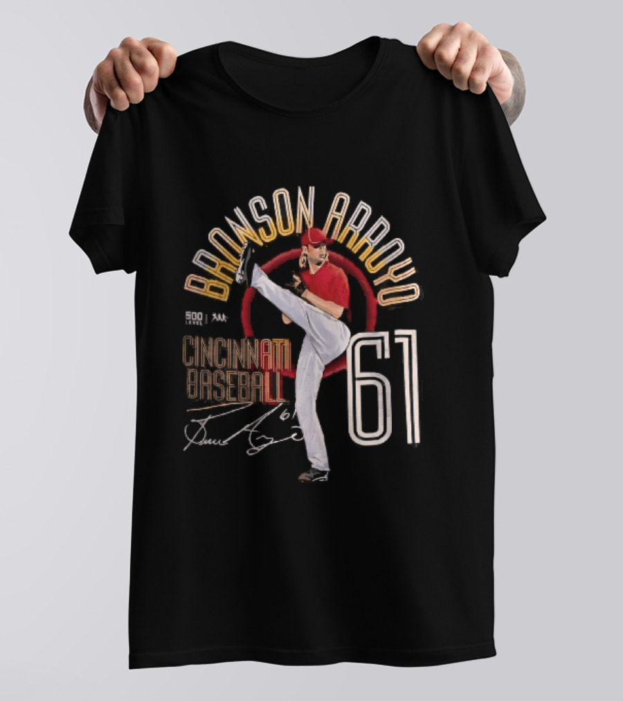 Cincinnati Baseball Bronson Arroyo 61 High Leg Kick T-Shirt