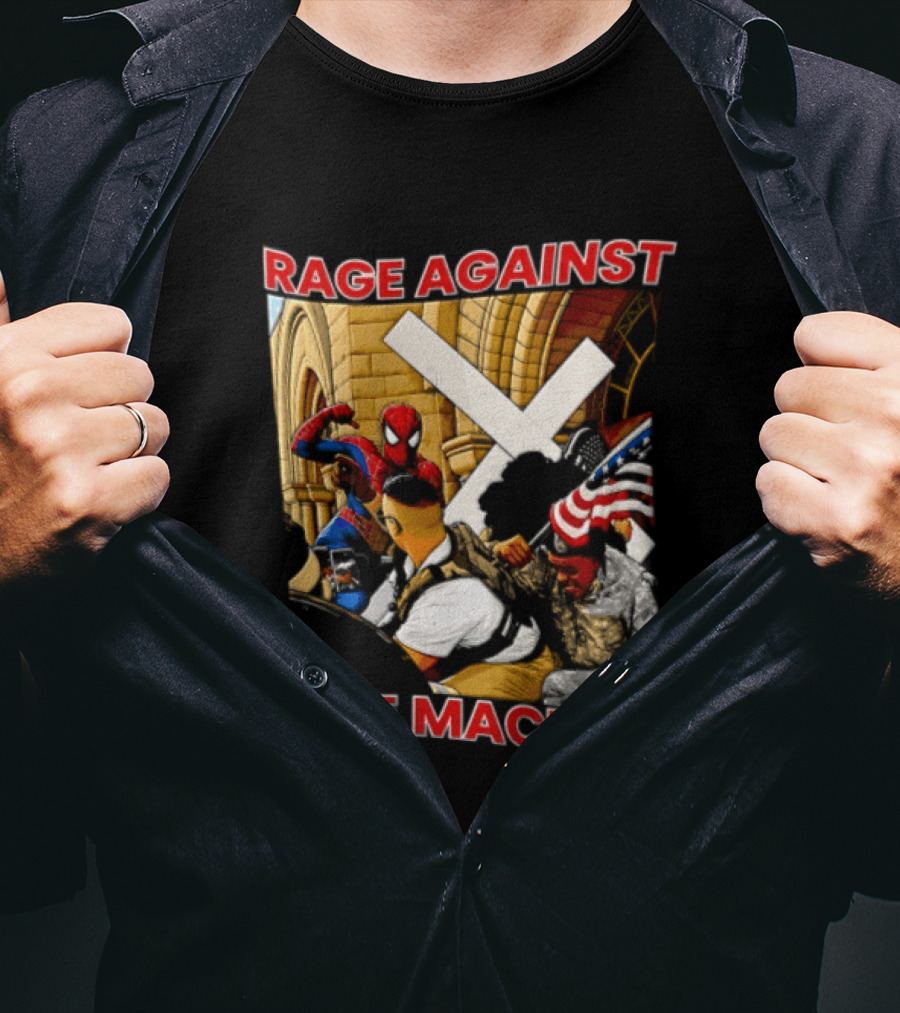 Rage Against The Machine Spider Man Fight Scene T-Shirt