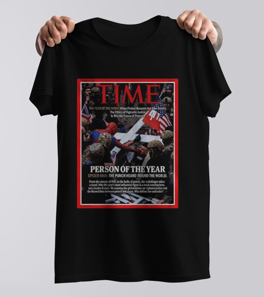 TIME Spider Man Person Of The Year Punch Heard Round The World Cover T-Shirt