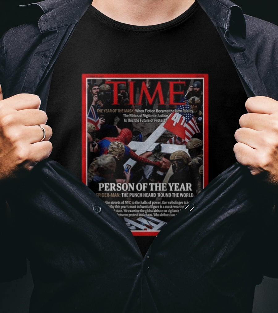 TIME Spider Man Person Of The Year Punch Heard Round The World Cover T-Shirt