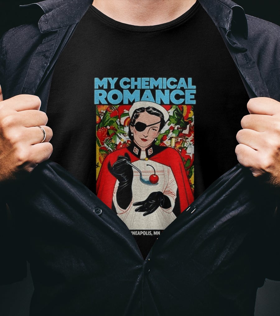 My Chemical Romance Nurse Eye Patch Cherry August 24 Minneapolis Target Field T-Shirt