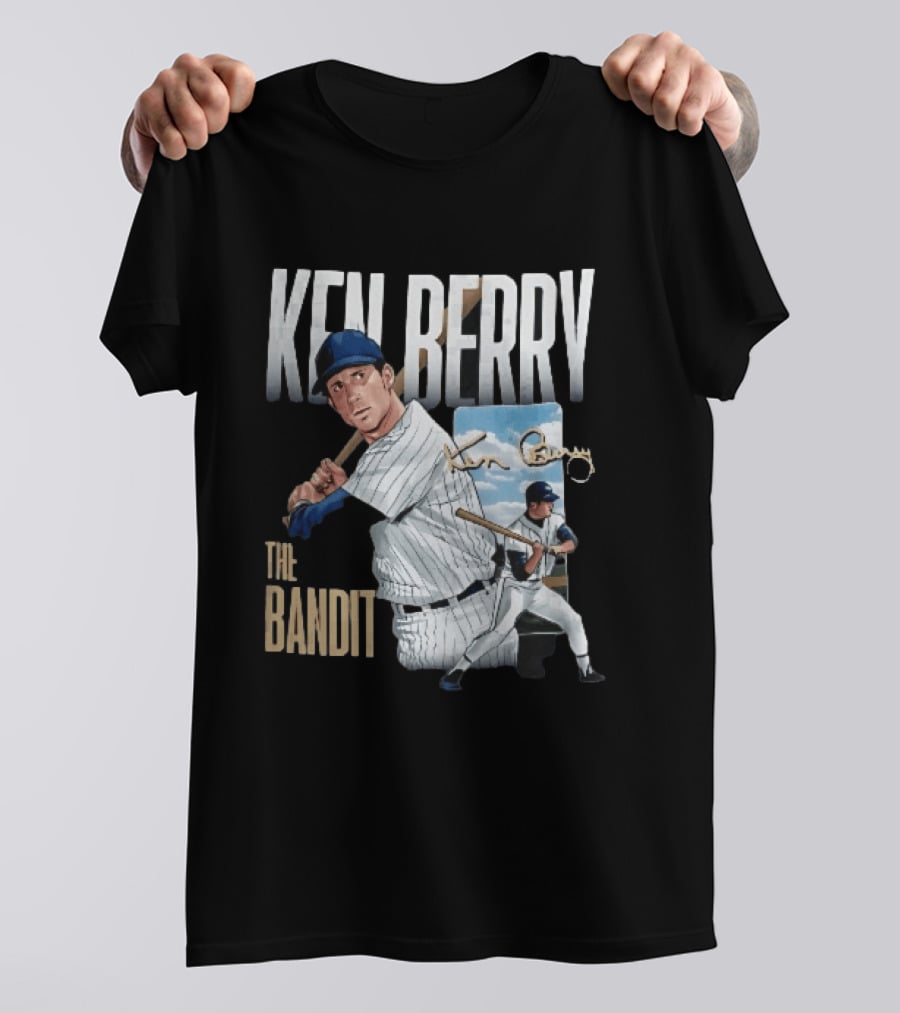 Ken Berry The Bandit Batting Stance With Signature Panel T-Shirt