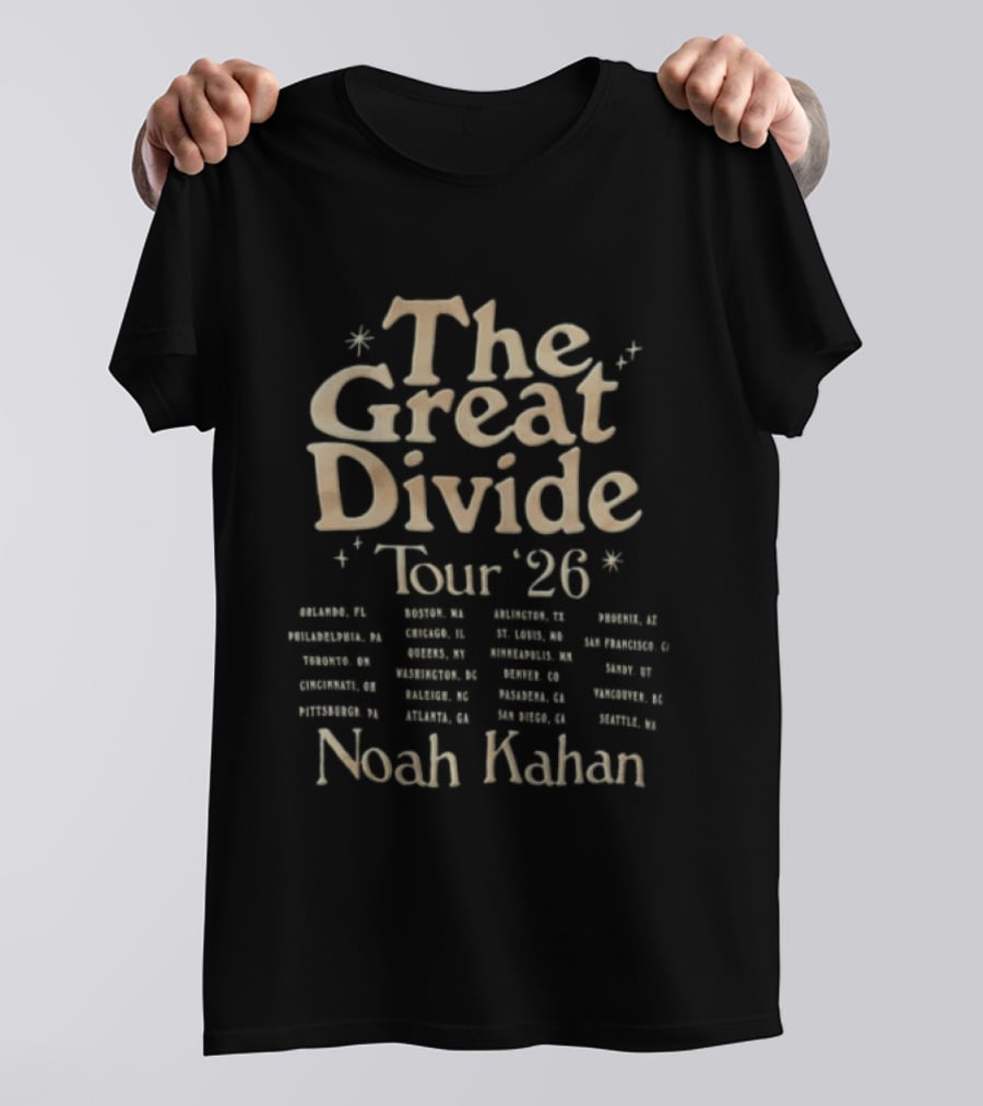 The Great Divide Tour 26 Orlando FL Noah Kahan Event Dates T-Shirt