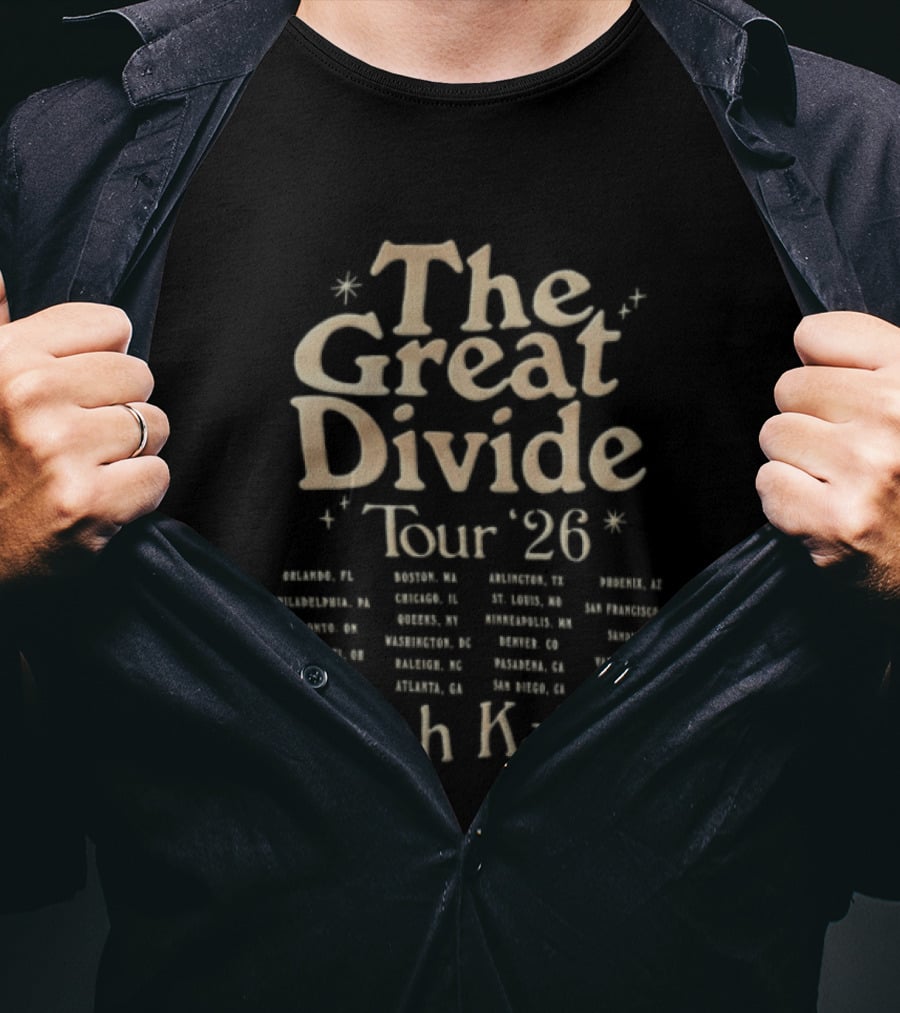 The Great Divide Tour 26 Orlando FL Noah Kahan Event Dates T-Shirt