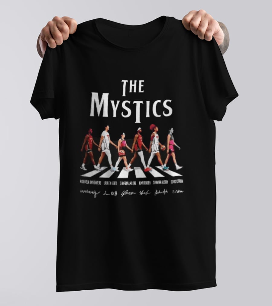 The Mystics WNBA Players Walking Crosswalk Michaela Onyenwere Lauren Betts Signatures T-Shirt